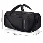 Torba fitness Meteor Nanuq 20L czarny regulowany pasek praktyczne uchwyty