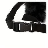 Ogon puchaty czarno biały kota futrzany na pasku 42cm dł. cosplay anime rekwizyt strój karnawałowy
