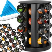 STOJAK NA PRZYPRAWY ORGANIZER 16 SZKLANE SŁOICZKI POJEMNIKI +144NAKLE LEJEK