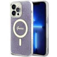 Etui Guess do iPhone 14 Pro Max, Fioletowy, MagSafe