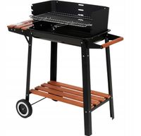 GRILL WĘGLOWY OGRODOWY CHROMOWANY RUSZT PRZENOŚNY REGULOWANY 2 PÓŁKI 99907