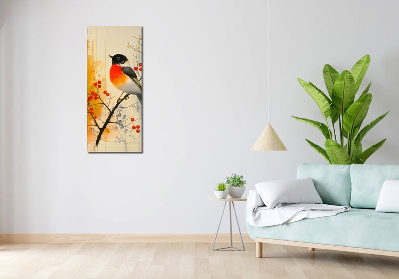 Obraz 40x100cm Jesienny Rudzik zdjęcie 2