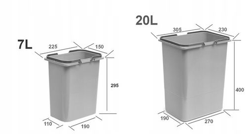 Zestaw koszy na śmieci 81L do szuflady szafki 80 cm Blum 6 poj. na na Arena.pl