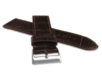 LAVVU Brązowy szyty pasek CROCO z luksusowej skóry Top Grain - 22