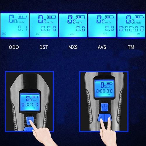 LAMPKA ROWEROWA AKUMULATOROWA LICZNIK KLAKSON PRZÓD TYŁ NA ROWER KABEL USB na Arena.pl