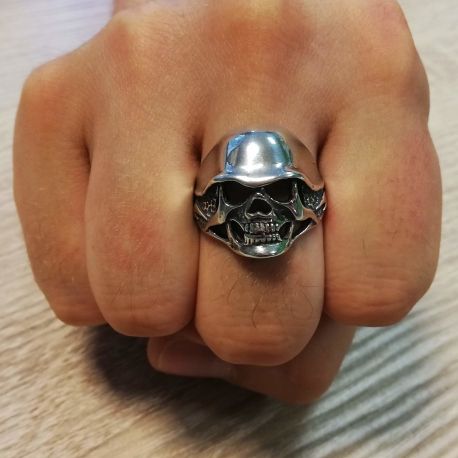 SREBRNY PIERŚCIEŃ Z CZASZKĄ PRÓBA SREBRA 925 zdjęcie 5