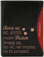 Portfel męski skórzany GRAWEROWANY prezent dla brata twój napis tekst
