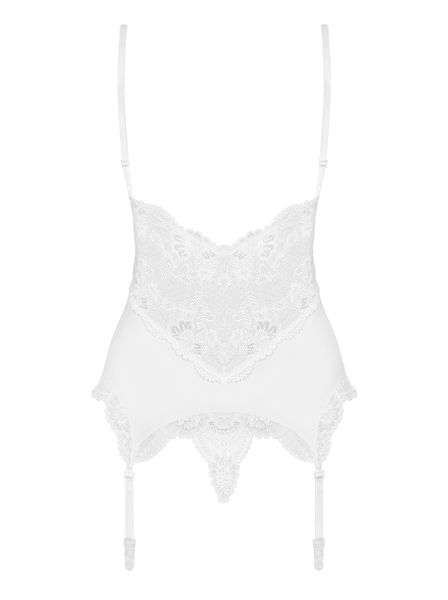 Bielizna-810-Cor-2 Gorset I Stringi Biały  S/M zdjęcie 6