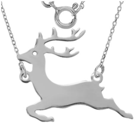 SREBRNY NASZYJNIK JELONEK CELEBRYTKA SREBRO PRÓBY 925 JELEŃ zdjęcie 2