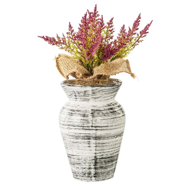 Wazon Ceramiczny Baryłka  Biały czarny flakon zdjęcie 6