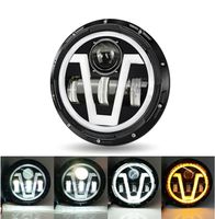 Lampa przednia 7" Full LED V 1szt Harley Davidson, Jeep