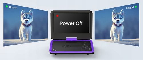 PRZENOŚNY SAMOCHODOWY ODTWARZACZ DVD 9'' LCD FIOLETOWY na 2000mAh Baterią na Arena.pl