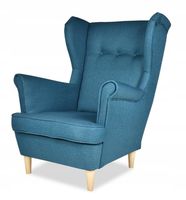 Fotel uszak ARI skandynawski  niebieski morski turkus