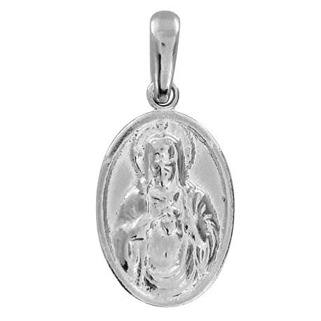 SREBRNY DWUSTRONNY MEDALIK SZKAPLERZ Z MATKĄ BOSKĄ I JEZUSEM SREBRO PRÓBY 925 zdjęcie 4