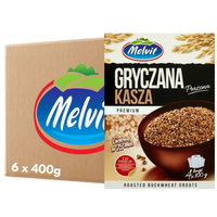 MELVIT Premium Kasza gryczana prażona 400 g (4 torebki) x 6 sztuk