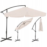 Parasol ogrodowy składany regulowany z wysięgnikiem beżowy 3M CASABLANCA