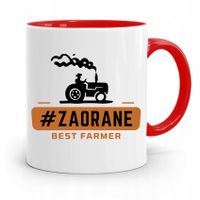 Dla Rolnika Kubek Czerwony #Zaorane Best Farmer Z Nadrukiem Ze Zdjęciem