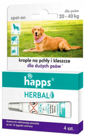 KROPLE PREPARAT ŚRODEK NA PCHŁY KLESZCZE PASOŻYTY DLA PSA HAPPS 20-40KG