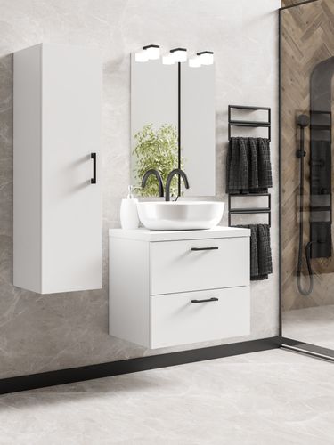 Szafka łazienkowa wisząca LUNA 50 biały z umywalką Blanco (W2) na Arena.pl