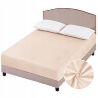 Prześcieradło welurowe 90x200 na gumkę - Jasny Beż - Aksamitne Miękkie MIŚ