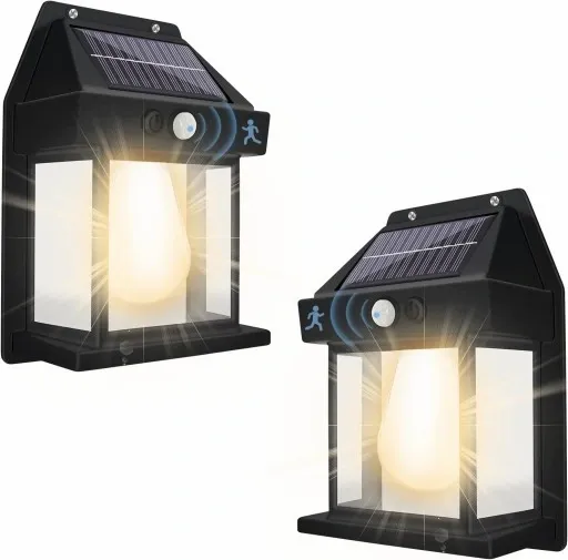 Lampa solarna Kinkiet ścienny z czujnikiem ruchu i zmierzchu 2 kolory zdjęcie 2