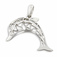 SREBRNY WISIOREK AŻUROWY DELFINEK SREBRO PRÓBY 925