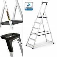 Drabina aluminiowa PRO jednostronna 6 stopniowa z półką DRABEST 150 kg