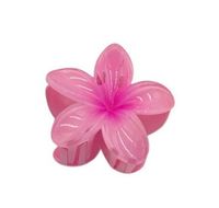 Piękna spinka klamra plastikowa kwiatek hawajski różowy 8cm