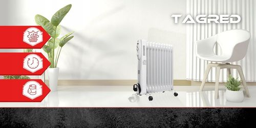 Grzejnik Elektryczny Olejowy Szybko Grzeje 2500W Energooszczędny MOCNY na Arena.pl