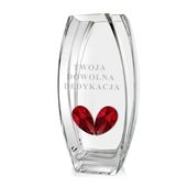 Wazon Szklany z Kryształowym Sercem Grawerem Prezent dla Żony Mamy Babci