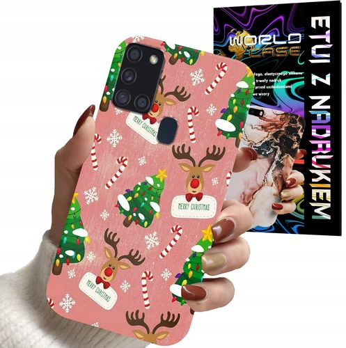 ETUI CASE DO SAMSUNG A21S - ŚWIĄTECZNE WZORY NA ŚWIĘTA RENIFER CHOINKA na Arena.pl