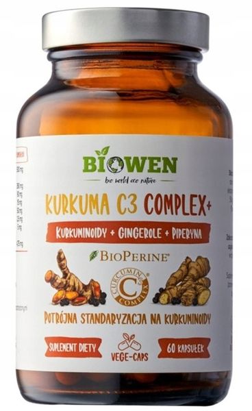Biowen Kurkuma C3 Complex+ 60 kapsułek Układ trawienny zdjęcie 1