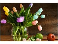 60X40CM KOLOROWE TULIPANY OBRAZ