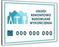 TABLICZKA REKLAMOWA szyld z dibondu 40x30 cm usługi remontowo budowlane