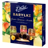 WEDEL BARYŁKI BRZOSKWINIA-GRUSZKA-MIRABELKA 200G BOMBONIERKA