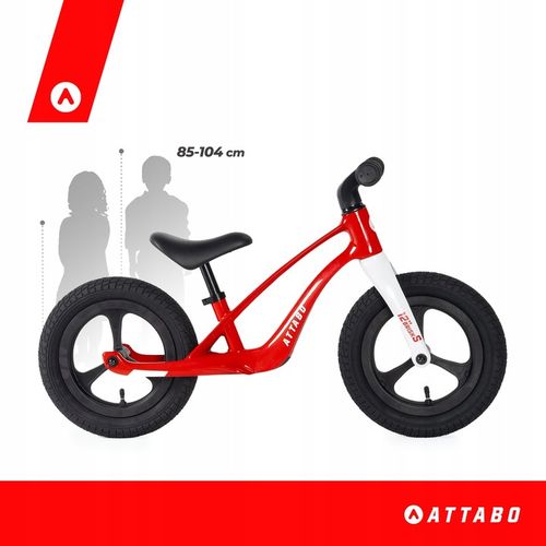 Rowerek biegowy ATTABO Brisk S magnezowy czerwony 12" ultra lekki 3,8 kg na Arena.pl