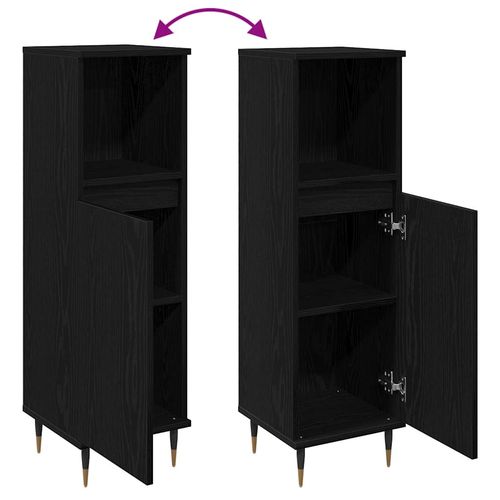 Szafka łazienkowa z przechowywaniem Czarny Dąb 30 x 30 x 100 cm na Arena.pl