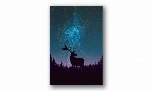 OBRAZ NA PŁÓTNIE 036 Jeleń nocą 20x30cm na Arena.pl