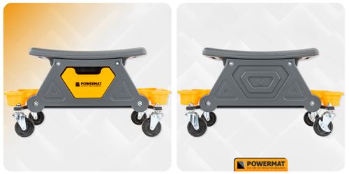 KRZESŁO WARSZTATOWE STOŁEK TABORET NA KÓŁKACH 3 SCHOWKI 200 KG SIEDZISKO na Arena.pl