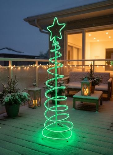 Choinka LED Neonowa Zielona 120 cm Świąteczna Ozdoba Świecąca Zewnętrzna na Arena.pl