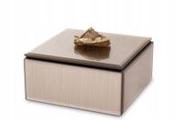 SZKATUŁKA NA BIŻUTERIĘ SZKLANA AGAT 169328 8x12x12cm SZAMPAŃSKIE ZŁOTO