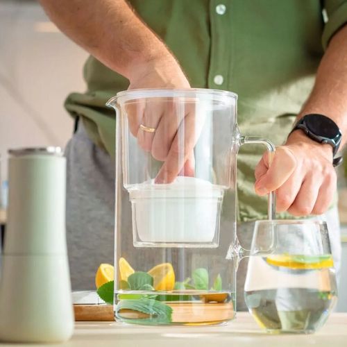 Dzbanek filtrujący SZKLANY 3l WESSPER D2 BOROSILICATE BIAŁY + 4X WKŁAD na Arena.pl