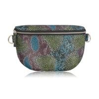 nerka skórzana saszetka damska na pas z printem imitującym skórę wężową