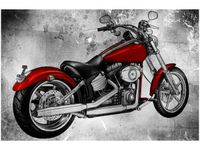 100 70CM OBRAZ PŁÓTNO CZERWONY MOTOCYKL PŁÓTNO RAMA