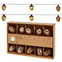 Dekoracja jesienna girlanda żołędzie 10xLED