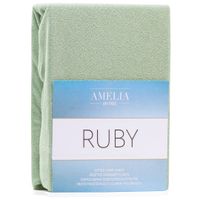 Prześcieradło RUBY frotte z gumką 180x200 jasna oliwka AmeliaHome