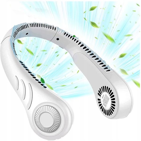 PRZENOŚNY WENTYLATOR NA SZYJĘ MINI BEZŁOPATKOWY CHŁODZIARKA AKUMULATOROWY zdjęcie 1