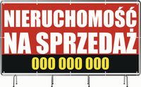 BANER REKLAMOWY oczkowany 100x50cm projekt w cenie NIERUCHOMOŚĆ NA SPRZEDAŻ