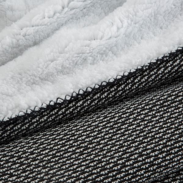 Koc narzuta na łóżko PANDA 150x200 dwustronny baranek czarny biały zdjęcie 5