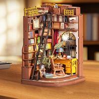 ZESTAW MINIATUROWY DIY BOOK NOOK BIBLIOTEKA 196 ELEMENTÓW DEKORACJA LED